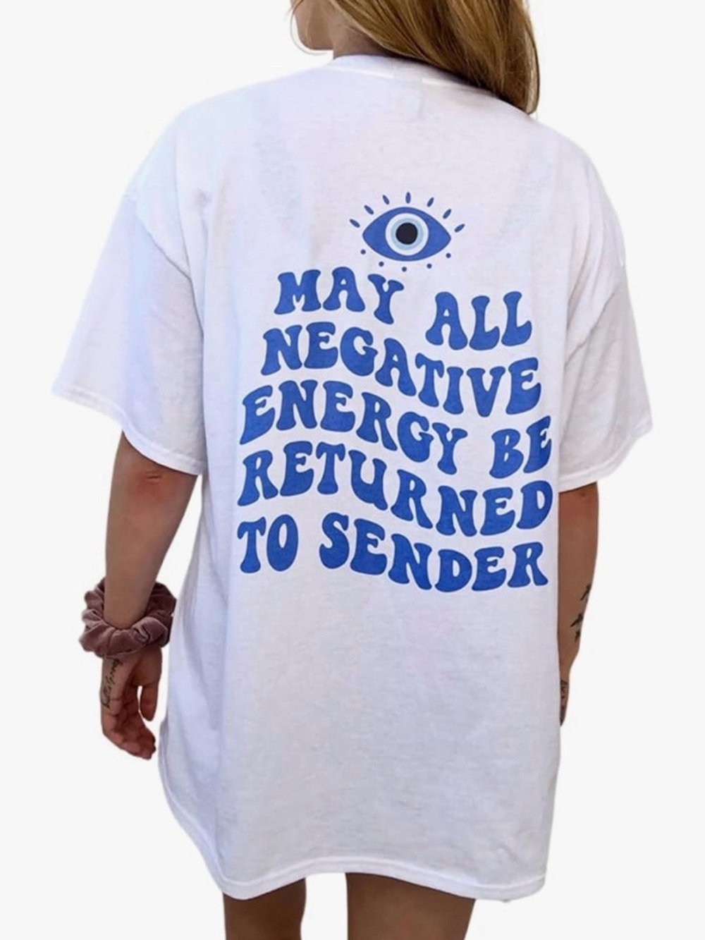 NEW White Graphic Tee - May All Negative Energy Be Returned To Sender
